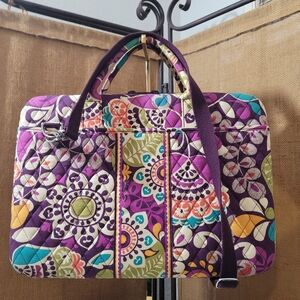 Vera Bradley Laptop Hard Case Carrying Portafolio with Crossbody Shoulder Strap.